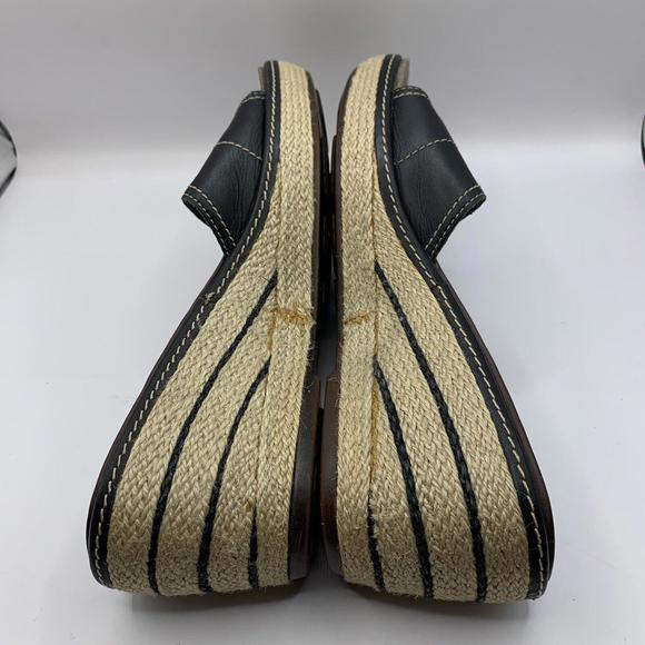 Clarks Artisan Women Black Espadrille Rope Wedge Sandal Shoe Size 7M - Picture 6 of 10